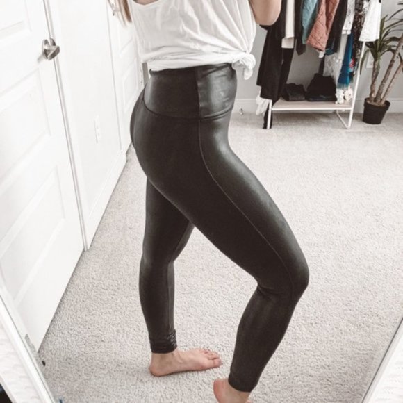 SPANX Pants - SPANX Faux Leather Leggings in Black